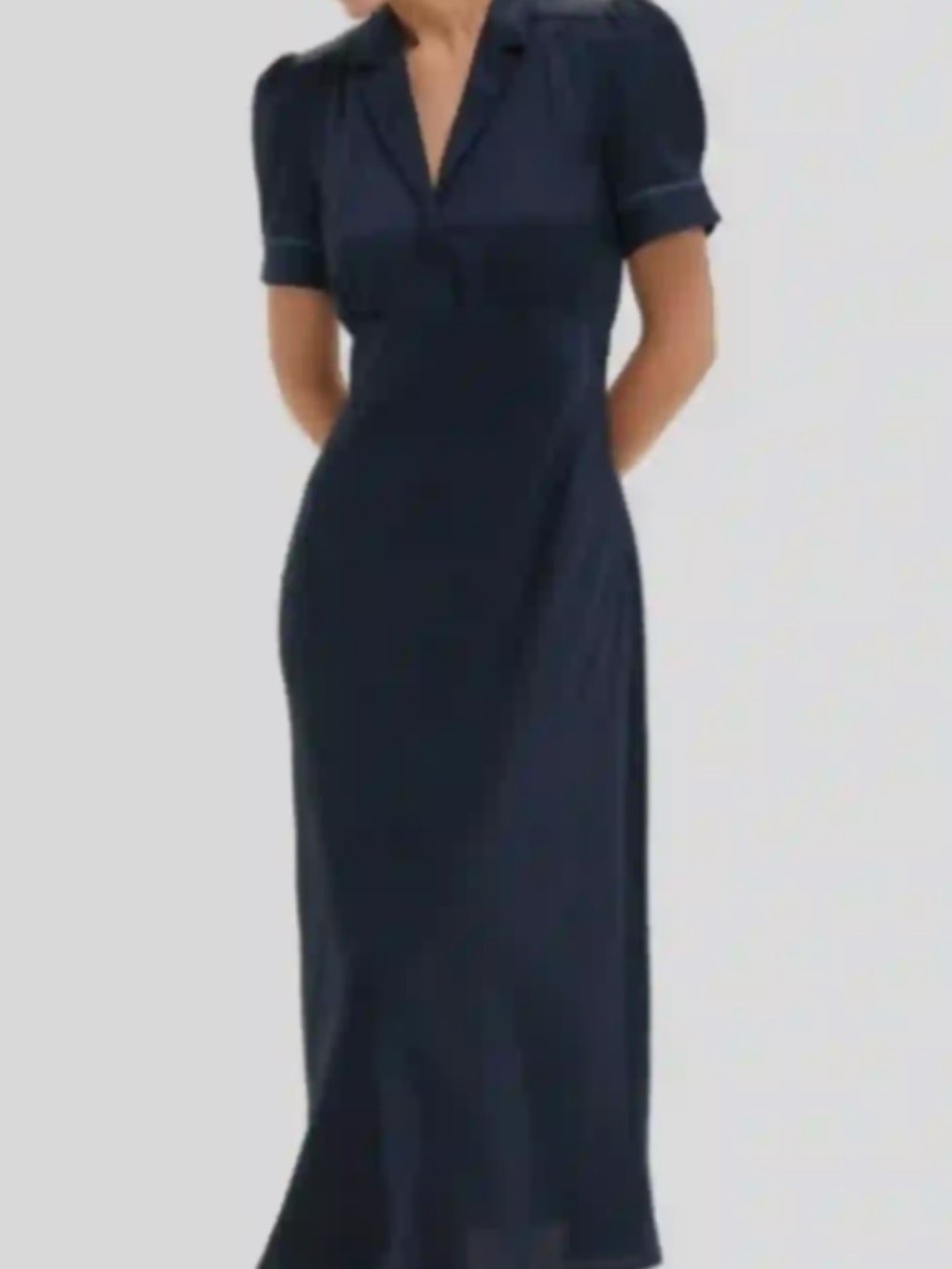 Tuckernuck navy satin Bellamy dress